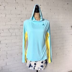 Adidas WOMEN'S Lightweight Hoodie NWT AK HD Bluezest - SIZE MEDIUM